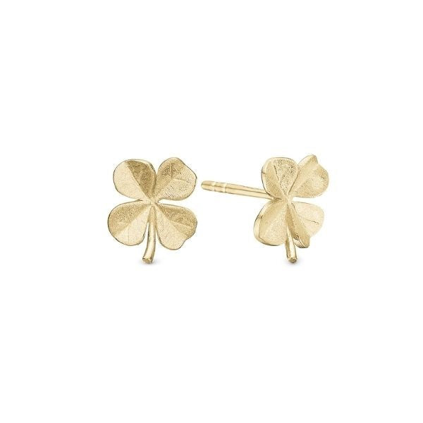 FOUR LEAF CLOVER ørestikker i forgyldt sølv fra Christina Jewelry & Watches